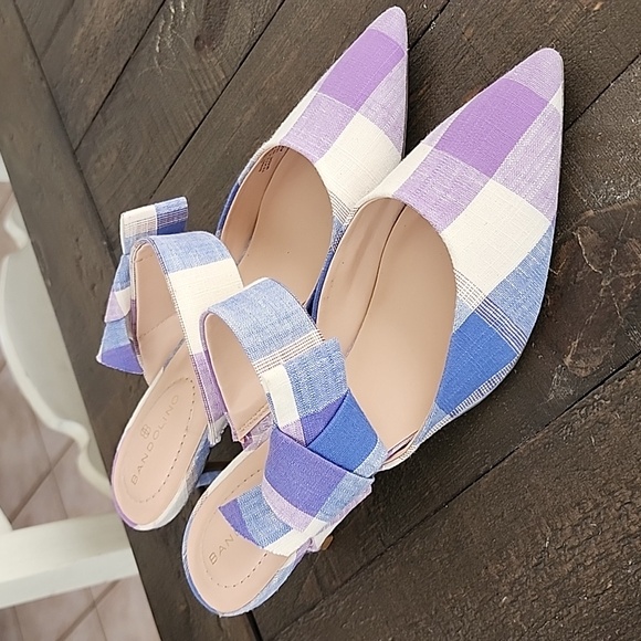 Bandolino Millie Mule Purple Multicolored Plaid Classy Pump 💜 - Picture 3 of 13